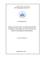 Đánh giá sự hài lòng của khách hàng đối với dịch vụ bảo hiểm vật chất xe ô tô tại công ty bảo hiểm PVI khánh hòa 