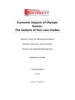 Economic Impacts of Olympic Games: The analysis of four case studies