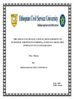 The Impact Of Human Capital Development On Economic Growth In Ethiopia: Evidence From Ardl Approach To Co-Integration