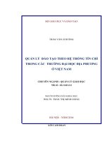 Quản lý đào tạo theo hệ thống tín chỉ trong các trường đại học địa phương ở việt nam 