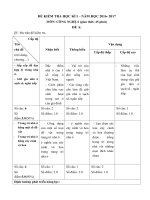 đề thi học kì 1 công nghệ 6