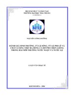 Đánh giá sinh trưởng, tỉ lệ sống, tỉ lệ phi lê và chất lượng thịt ba dòng cá rô phi chọn giống trong hai môi trường nước ngọt và nước lợ 