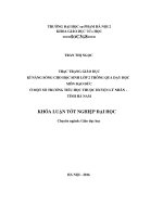 Khoá luận tốt nghiệp thực trạng giáo dục kỹ năng sống cho học sinh lớp 2 thông qua dạy học môn đạo đức ở một số trường tiểu học thuộc huyện lý nhân   tỉnh hà nam 