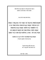 Thực trạng về việc sử dụng phối hợp các phương pháp dạy học tích cực trong dạy học môn tự nhiên và xã hội ở một số trường tiểu học khu vực huyện đông anh   TP hà nội 