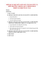 C.MỐI QUAN HỆ GIỮA DÂN SỐ, TÀI NGUYÊN VÀ MÔI TRƯỜNG TRONG QUÁ TRÌNH PHÁT TRIỂN CỦA XÃ HỘI NGÀY NAY