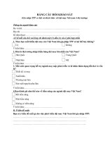 BẢNG câu hỏi KHẢO sát Nghiên cứu khoa học về TPP