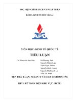 asean+6 và hiệp định đối tác kinh tế toàn diện khu vực (rcep) 