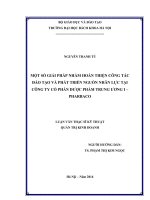 Một số giải pháp nhằm hoàn thiện công tác Đào tạo và phát triển nguồn nhân lực tại Công ty Cổ phần Dược phẩm Trung ương I – PHARBACO