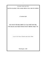 Bài toán tìm bộ ghép cực đại trên đồ thị, ứng dụng giải một số bài toán trong thực tế 