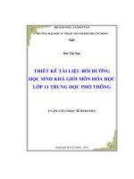 Luận văn thạc sĩ thiết kế tài liệu bồi dưỡng học sinh khá giỏi môn hóa học lớp 11 trung học phổ thông