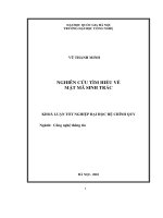 Khóa luận Nghiên cứu tìm hiểuvề mật mã sinh trắc