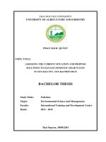 Assessing the current situation and propose solutions to manage domestic solid waste in yen bai city, yen bai province 