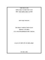 luận án âm nhạc nghi lễ dân gian trong văn hóa của người khmer ở sóc trăng