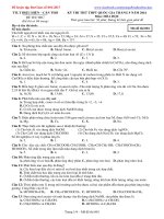 KỲ THI THỬ THPT QUỐC GIA THÁNG 9 NĂM 2016 Môn: HÓA HỌC