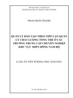 Quản lý đào tạo theo tiếp cận quản lý chất lượng tổng thể ở các trường trung cấp chuyên nghiệp khu vực miền đông nam bộ (LATS)