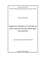 Nghiên cứu mô hình xử lý dữ liệu mã hóa và bảo mật dữ liệu trong điện toán đám mây 