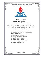 Tác động của đồng nhân dân tệ phá giá tới nền kinh tế việt nam 