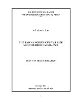 Chế tạo và nghiên cứu vật liệu multiferroic (lafeo3 PZT) (luận án thạc sĩ)
