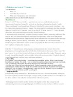 Những bài nói mẫu speaking và viết mẫu writing theo topic