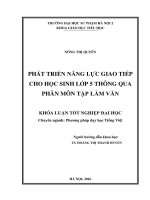 Phát triển năng lực giao tiếp cho học sinh lớp 5 thông qua phân môn tập làm văn