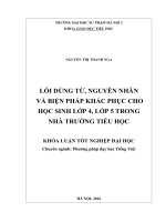 Lỗi dùng từ, nguyên nhân và biện pháp khắc phục cho học sinh lớp 4, lớp 5 trong nhà trường tiểu học