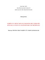 NGHIÊN CỨU NHỮNG NHÂN TỐ ẢNH HƯỞNG ĐẾN Ý ĐỊNH TIÊU DÙNG RAU AN TOÀN CỦA NGƯỜI DÂN KHU TẬP THỂ ĐỐNG ĐA