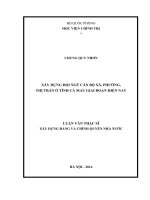 LUẬN VĂN THẠC SĨ - XÂY DỰNG ĐỘI NGŨ CÁN BỘ XÃ, PHƯỜNG, THỊ TRẤN Ở TỈNH CÀ MAU TRONG GIAI ĐOẠN HIỆN NAY