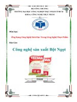Tiểu luận Công nghệ sản xuất bột ngọt