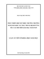 Phát triển đội ngũ hiệu trưởng trường mầm non khu vực Bắc trung bộ đáp ứng yêu cầu đổi mới giáo dục mầm non
