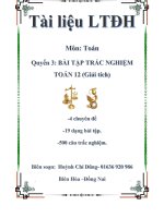 BAI TAP TRAC NGHIEM GIAI TICH 12  CA NAM 