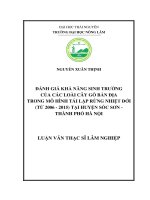 Đánh giá khả năng sinh trưởng của các loài cây gỗ bản địa trong mô hình tái lập rừng nhiệt đới (từ 2006   2015) tại huyện sóc sơn   thành phố hà nội 