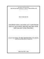 Nâng cao năng lực cạnh tranh tại các ngân hàng thương mại nhà nước trên địa bàn tỉnh vĩnh phúc