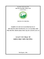Nghiên cứu đề xuất giải pháp quản lý môi trường đối với phương án cải tạo phục hồi môi trường trong khai thác quặng apatit lào cai 