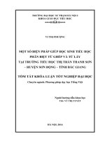 Một số biện pháp giúp học sinh tiểu học phân biệt từ ghép và từ láy tại trường tiểu học thị trấn thanh sơn   huyện sơn động   tỉnh bắc giang
