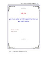 Đề tài Quản lý điểm thưởng học sinh trung học phổ thông