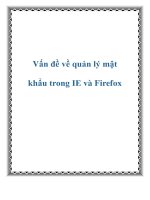 Vấn đề về quản lý mật khẩu trong IE và Firefox