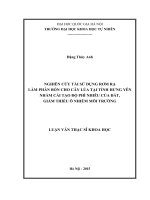 Nghiên cứu tái sử dụng rơm rạ làm phân bón cho cây lúa tại tỉnh hưng yên nhằm cải tạo độ phì nhiêu của đất, giảm thiểu ô nhiễm môi trường