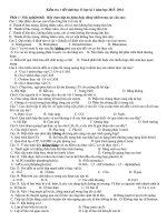 Kiểm tra 1 tiết sinh học 11 học kì 1 năm học 2013 