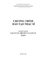 Khung chương trình đào tạo thạc sĩ Vật lý lý thuyết và vật lý toán