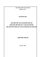 Thực hiện pháp luật của đại biểu quốc hội trong việc tiếp nhận, xử lý, theo dõi, đôn đốc việc giải quyết khiếu nại, tố cáo và kiến nghị của công dân 