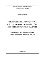 Phương pháp dạy luyện từ và câu trong môn tiếng vệt lớp 4, lớp 5 theo quan điểm giao tiếp 