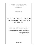 Rèn kĩ năng tạo lập văn bản cho học sinh lớp 4,5 qua phân môn tập làm văn 
