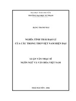 Nghĩa tình thái đạo lí của câu trong thơ việt nam hiện đại 