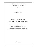 Rèn kĩ năng cảm thụ văn học cho học sinh lớp 4 