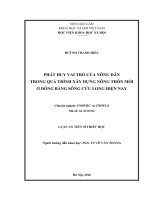 Phát huy vai trò của nông dân trong quá trình xây dựng nông thôn mới ở đồng bằng sông cửu long hiện nay