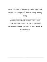 Luận văn thạc sĩ xây dựng chiến lược kinh doanh của công ty cổ phần xi măng thăng long
