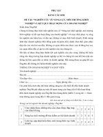 Bảng câu hỏi năng lực quản trị khởi nghiệp, môi trường khởi nghiệp và kết quả hoạt động của doanh nghiệp 