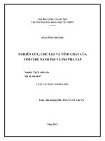 NGHIÊN CỨU, CHẾ TẠO VÀ TÍNH CHẤT CỦA TINH THỂ NANO PbS VÀ PbS PHA TẠP (LUẬN VĂN THẠC SĨ)