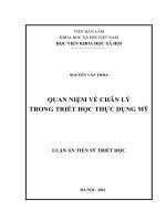 Quan niệm về chân lý trong triết học thực dụng mỹ