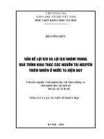 Vấn đề lợi ích và lợi ích nhóm trong quá trình khai thác các nguồn tài nguyên thiên nhiên ở nước ta hiện nay TT 
